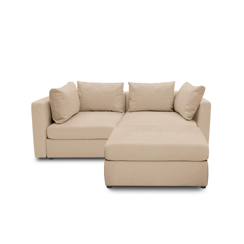 Outdoor-Sofa Peony | 2-Sitzer mit Hocker | inkl. Schutzhülle | mypureliving