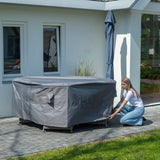Runde Schutzhülle Garten Essgruppe | 200x200x85 cm, Grau | madison