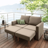 Outdoor-Sofa Pampas, 2-Sitzer mit zwei Hockern, inkl. Schutzhülle
