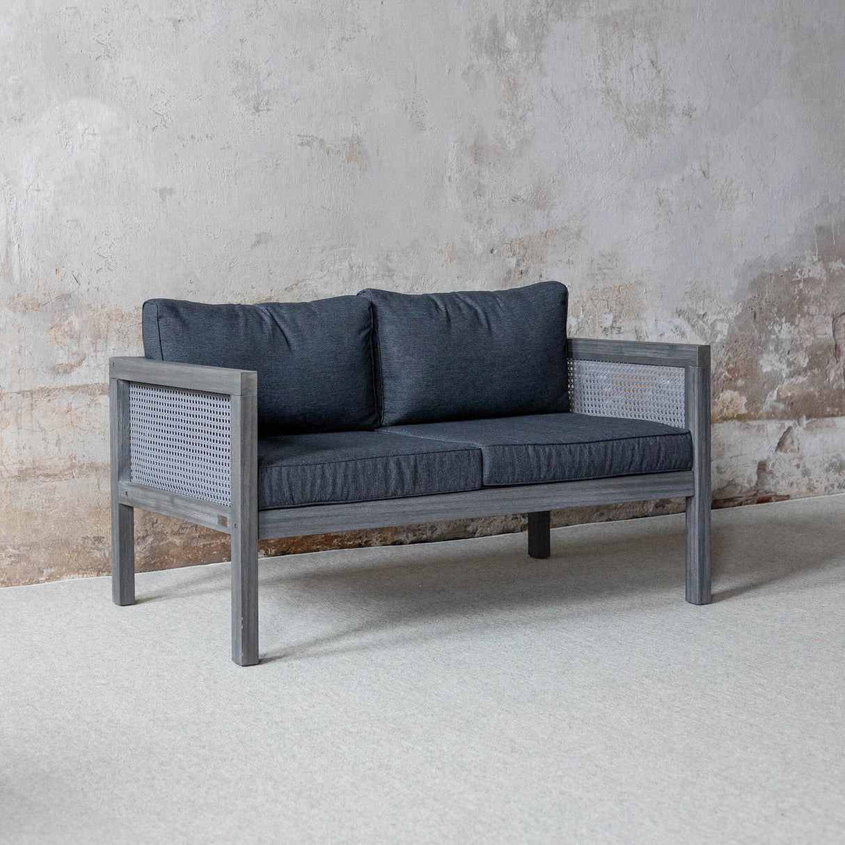 Lounge Set Cane 5-teilig mit Lounge | Akazie 100% Wiener mypureliving FSC® Geflecht Infinity Set aus