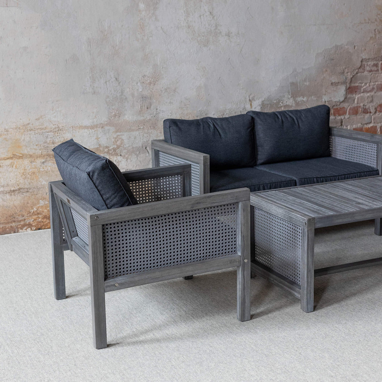 Lounge Set Cane 5-teilig mit Wiener Geflecht Lounge Set Infinity aus Akazie  FSC® 100% | mypureliving