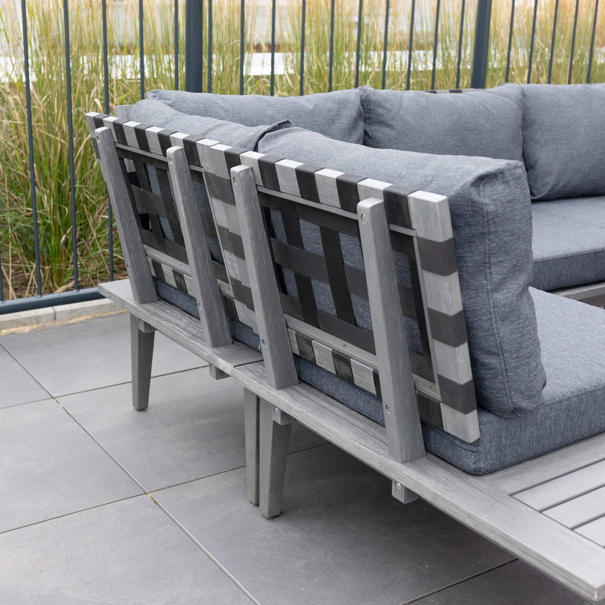 Tisch Akazie 100% FSC® Set aus mit Hocker und | mypureliving Lounge Infinity