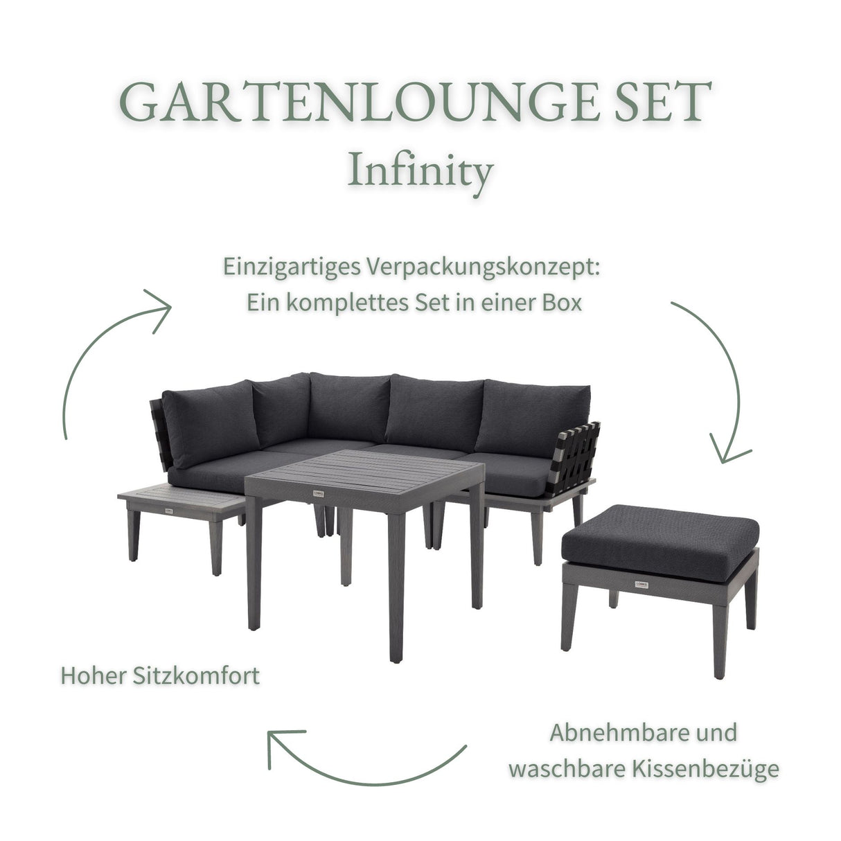 LOOKS by Wolfgang Joop Lounge Set Infinity in Anthracite
