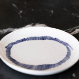 Ottolenghi Teller 2-er Set Swirl-Stripes, Weiß-Blau, D 19 cm