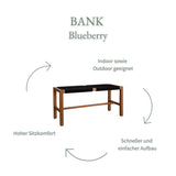 Sitzbank Blueberry aus Eukalyptusholz