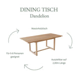 Gartenmöbel-Set, mit Stuhl Palm, Dining Tisch Dandelion