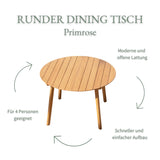 Gartenmöbel-Set, 5-tlg. mit 4x Stuhl Palm, Dining Tisch Primrose