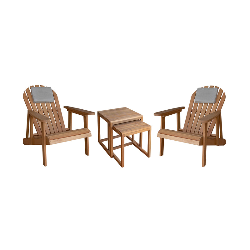 Deckchair Seagrass 2-er Set mit Beistelltisch Set Clover | mypureliving