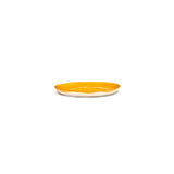 Ottolenghi Teller 2-er Set Sunny Yellow Swirl-Stripes, Gelb-Weiß, D 19 cm