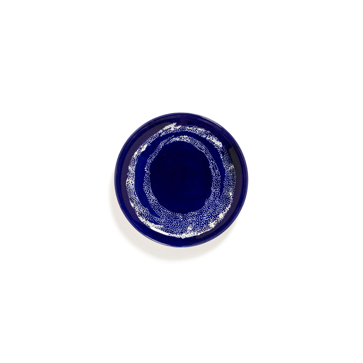 Ottolenghi Teller 2-er Lapis Lazuli Swirl-Dots, Blau-Weiß, D 19 cm