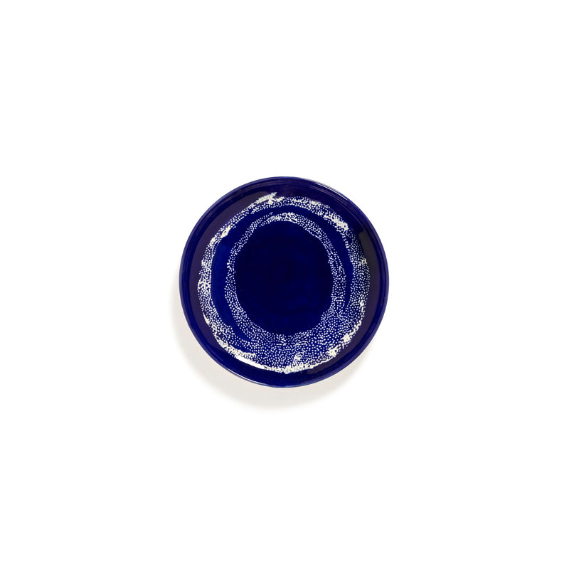 Serax | Ottolenghi 2-er Teller "Lapis Lazuli Swirl-Dots" | blau-weiß Ø 19 cm