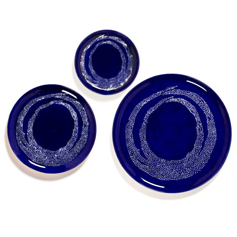 Serax | Ottolenghi 2-er Teller "Lapis Lazuli Swirl-Dots" | blau-weiß Ø 19 cm