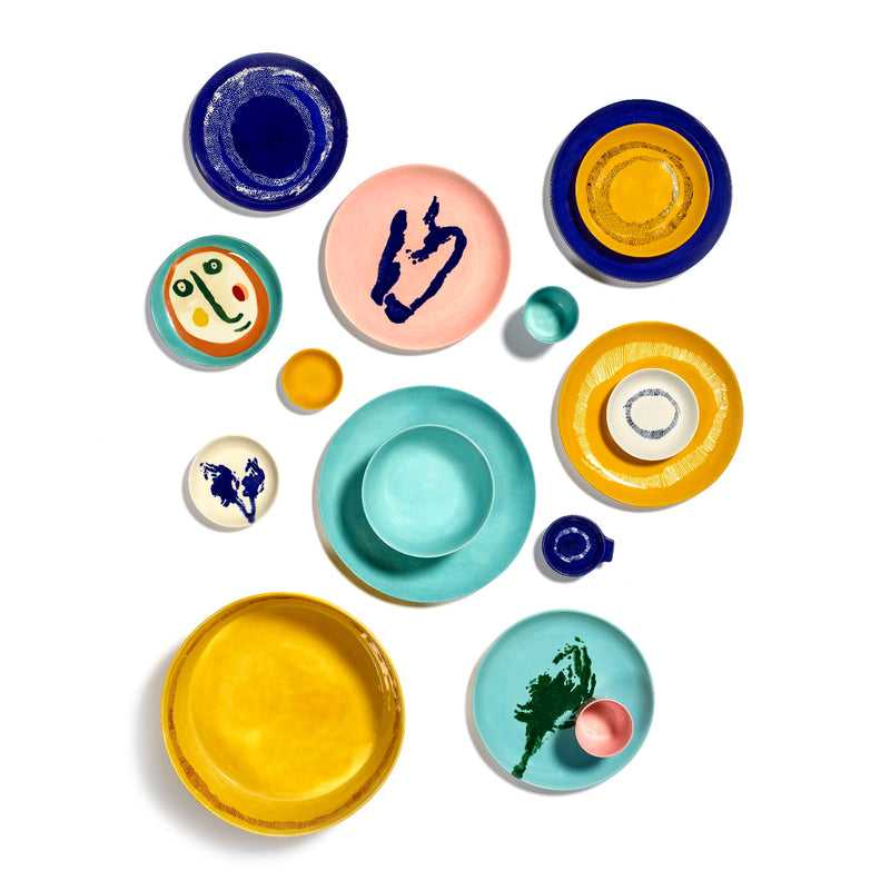 Serax | Ottolenghi 2-er Teller "Lapis Lazuli Swirl-Dots" | blau-weiß Ø 19 cm