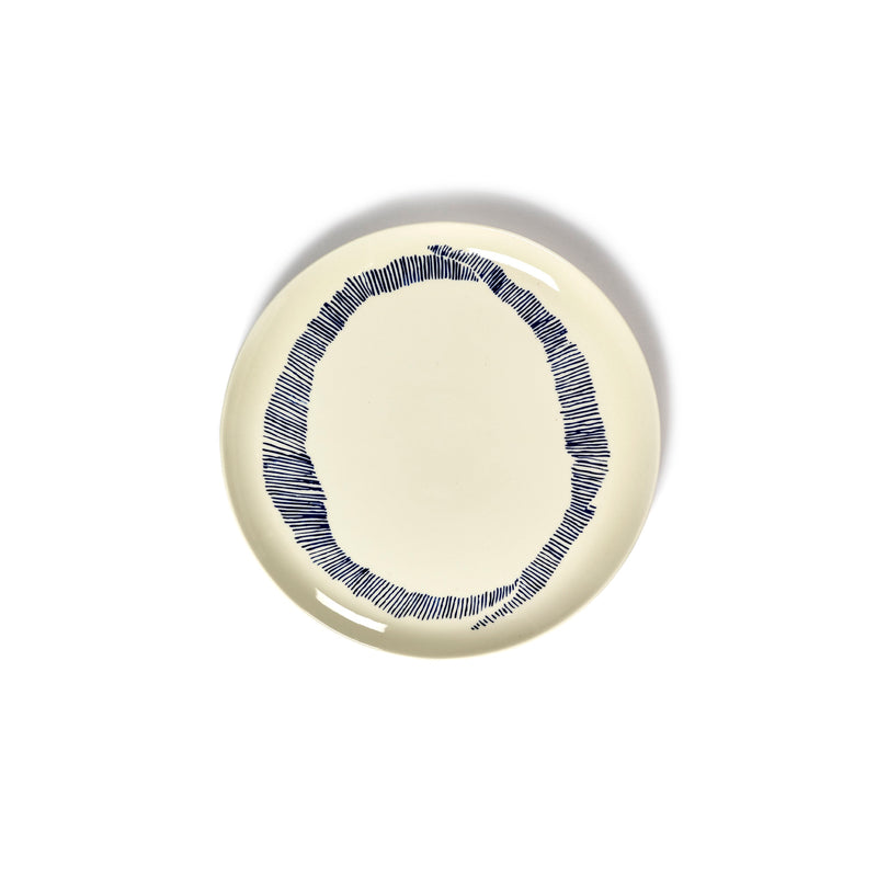 Serax | Ottolenghi 2-er Set Teller "Swirl-Stripes" | weiß-blau Ø 26,5 cm