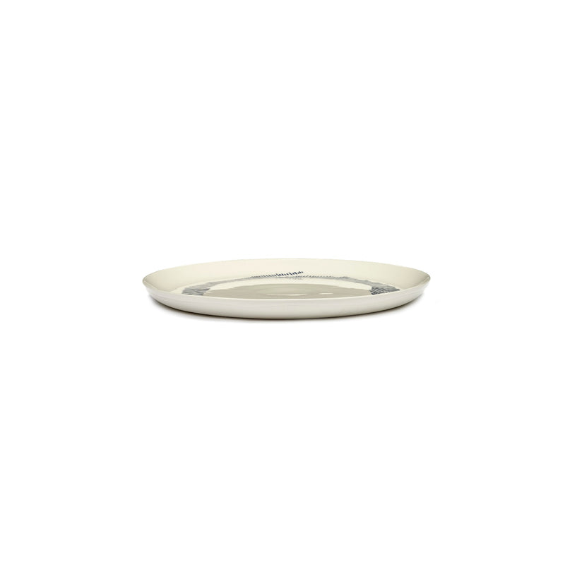 Serax | Ottolenghi 2-er Set Teller "Swirl-Stripes" | weiß-blau Ø 26,5 cm