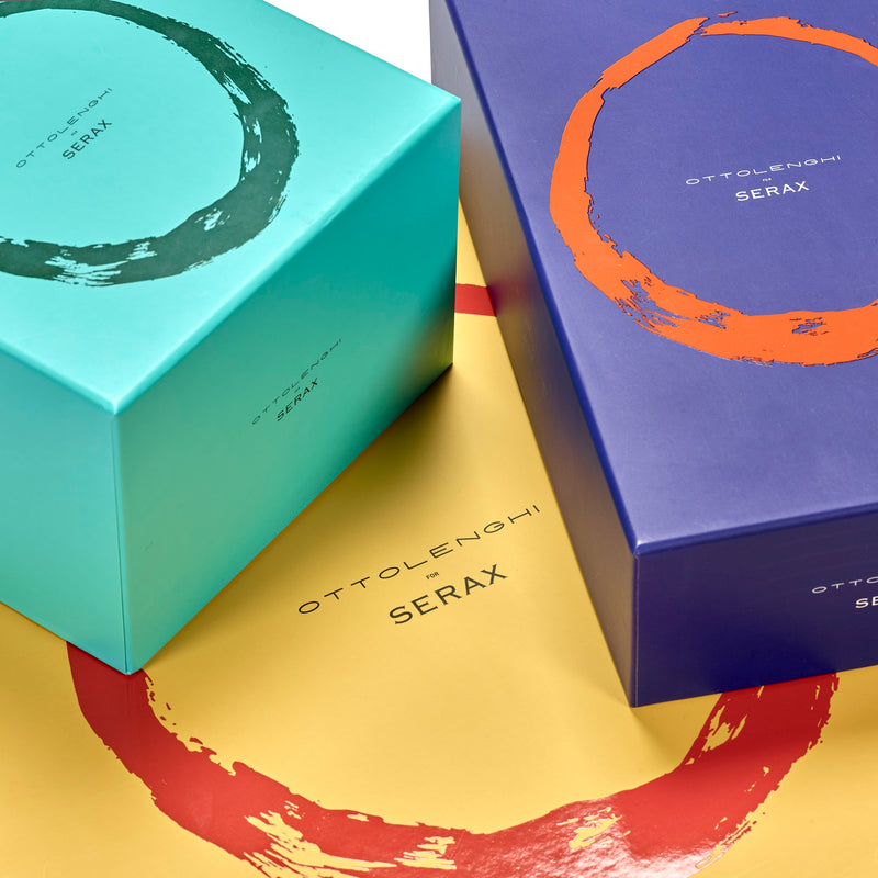 Serax | Ottolenghi 2-er Set Teller "Swirl-Stripes" | weiß-blau Ø 26,5 cm