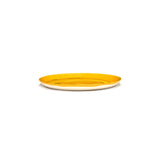 Ottolenghi Teller 2-er Set Sunny Yellow Swirl-Dots, Gelb-Schwarz, D 26,5 cm