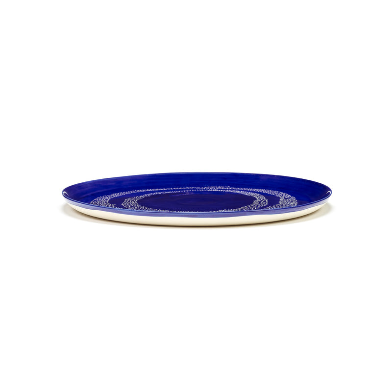 Serax | Ottolenghi Servierteller "Lapis Lazuli Swirl-Dots" | blau-weiß Ø 35 cm