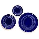 Ottolenghi Servierteller Lapis Lazuli Swirl-Dots, Blau-Weiß, D 35 cm