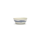 Serax | Ottolenghi 4-er Set Schüsseln "Swirl Stripes" | weiß-blau Ø 18 cm