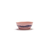 Ottolenghi Schüssel 4-er Set Delicious Pink Swirl-Stripes, Rosa-Blau, D 18 cm