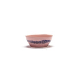 Serax | Ottolenghi 4-er Set Schüsseln "Delicious Pink Swirl-Stripes" | rosa-blau Ø 18 cm