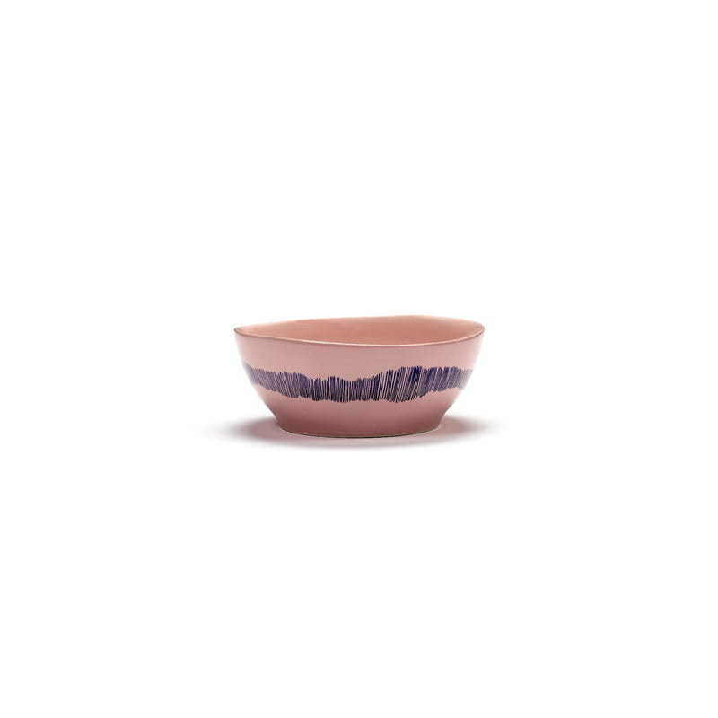 Serax | Ottolenghi 4-er Set Schüsseln "Delicious Pink Swirl-Stripes" | rosa-blau Ø 18 cm