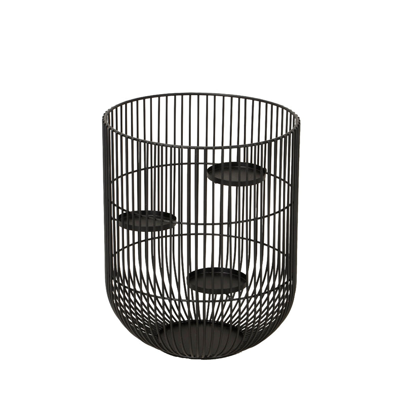 mypureliving | Kerzenhalter Lichtkorb Bright | 31 cm, schwarz