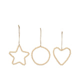 mypureliving | Deko-/Geschenkanhänger Set Perle 3-teilig | Pinienholz, natur