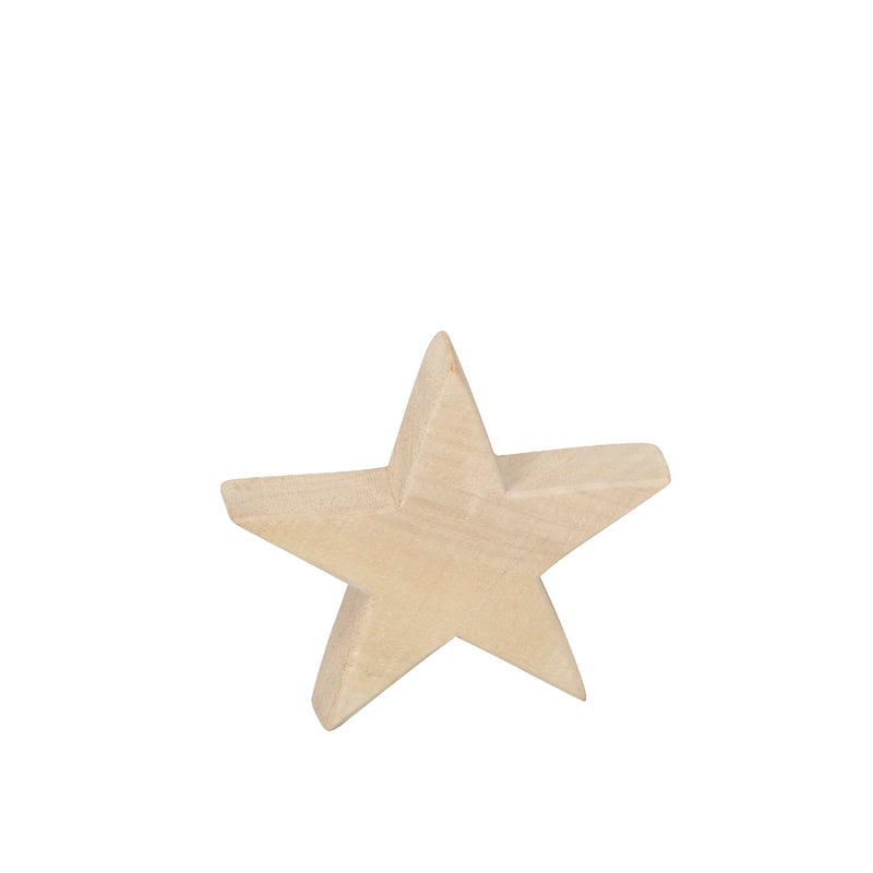 mypureliving | Dekostern aus Holz Natural, 14 cm
