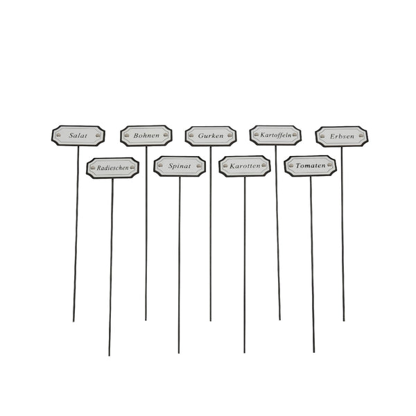 mypureliving | Gemüsestecker Happy Gardening | 9-teilig, Eisen