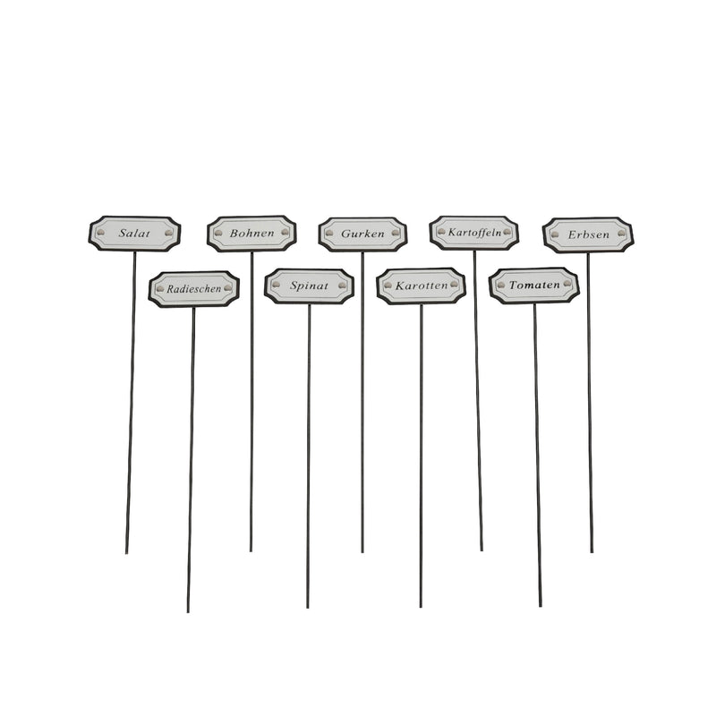 mypureliving | Gemüsestecker Happy Gardening | 9-teilig, Eisen