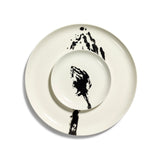 Serax | Ottolenghi Teller Feast 2-er Set Weiß Artichoke Schwarz | weiß-schwarz, D 19 cm