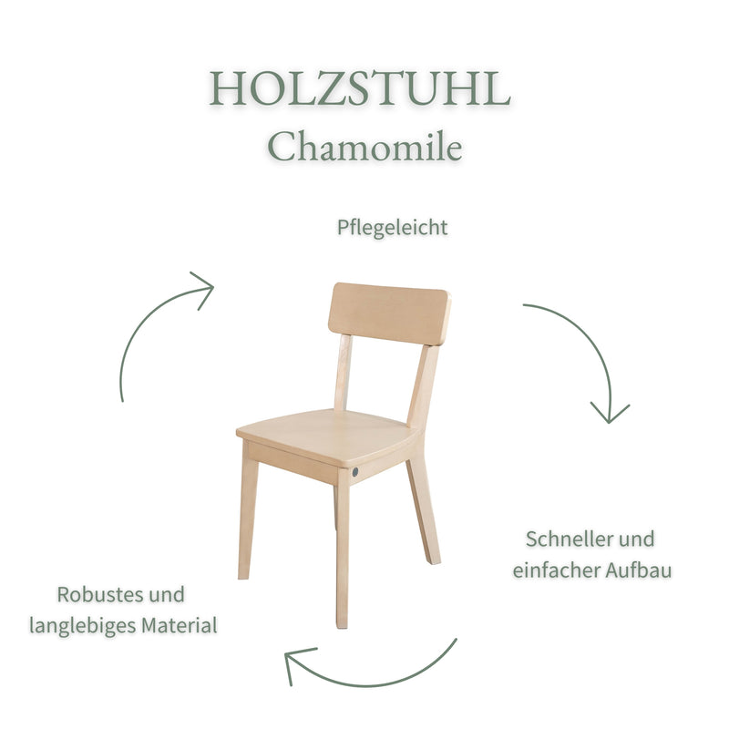 Essgruppe Chamomile, 5-tlg. mit 1x Esstisch, 4x Esszimmerstuhl | Beige | mypureliving