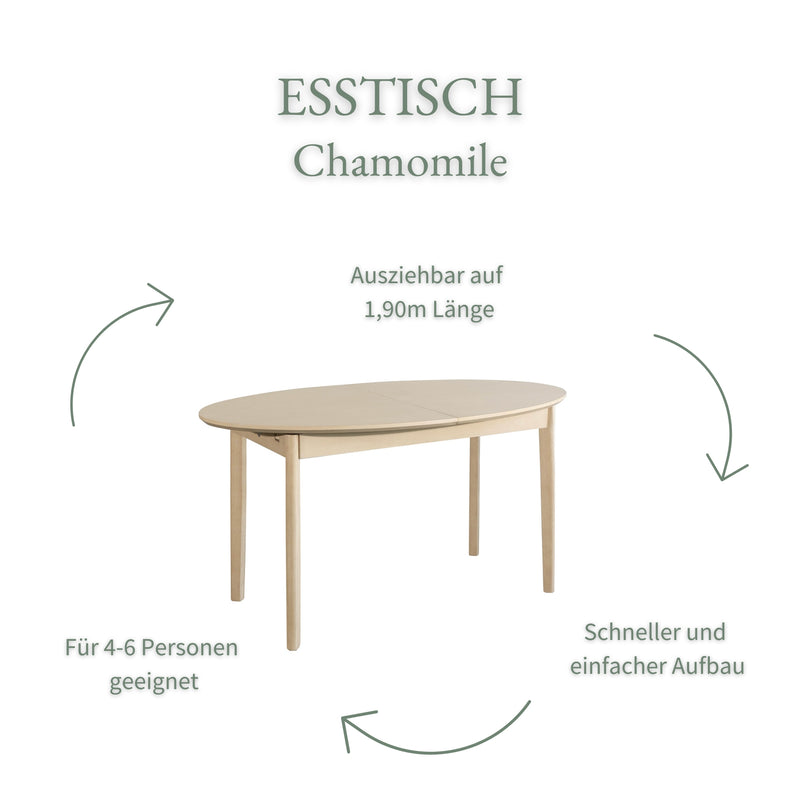 Ausziehbarer Esstisch Scandi | Beige | mypureliving