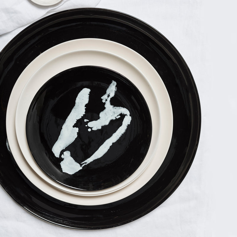 Serax | Ottolenghi Teller Feast 2-er Set Schwarz Pepper Weiß | schwarz-weiß, D 19 cm