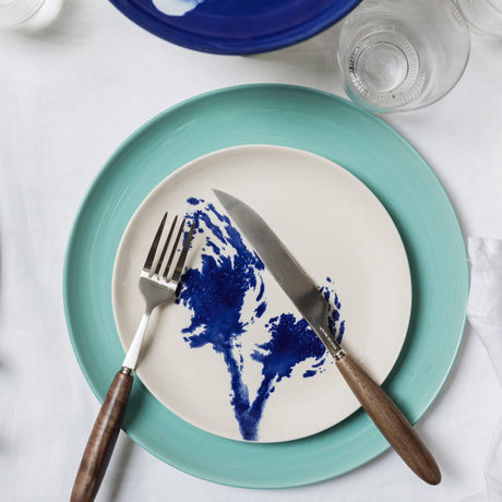 Ottolenghi Teller Feast 2-er Set Weiß Artichoke Blau in Weiß-Blau, D 19 cm