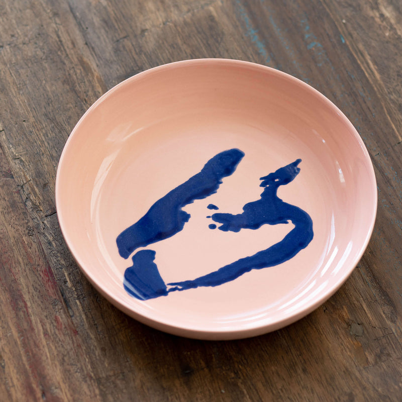 Serax | Ottolenghi 2-er Set Teller mit hohem Rand "Delicious Pink Pepper" | rosa-blau Ø 22 cm