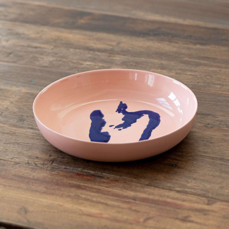 Serax | Ottolenghi 2-er Set Teller mit hohem Rand "Delicious Pink Pepper" | rosa-blau Ø 22 cm