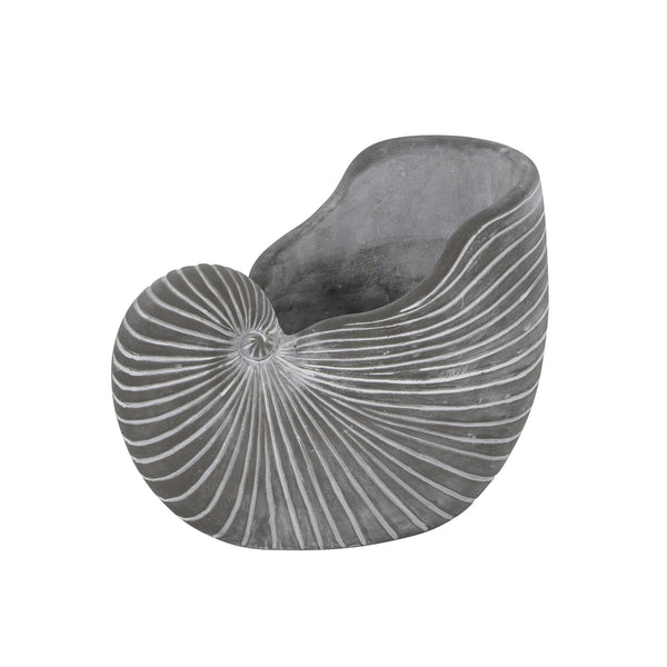 Blumentopf Shell | 17 cm in Grau | mypureliving